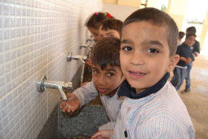 Children drinking water